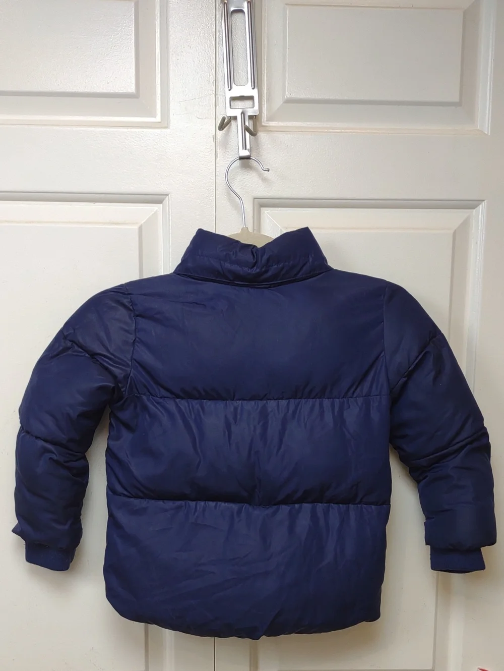 H&M Kids Full Zip Navy Blue Gold Button Snap Detail Front Pockets Puffer Jacket